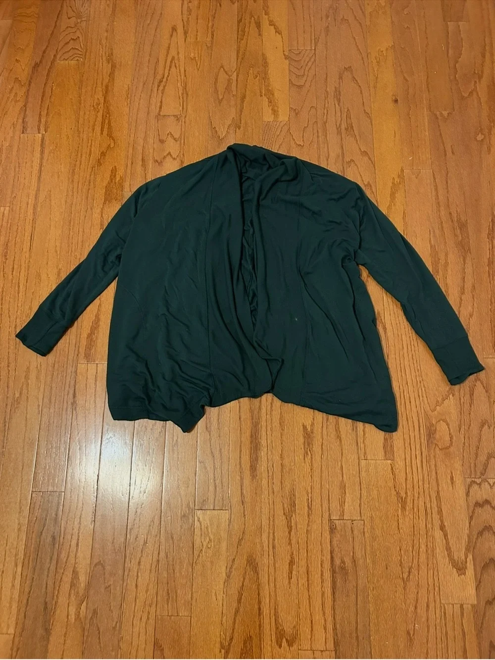 Athleta Dark Green Open Front Cardigan Women's Large Lightweight Layer